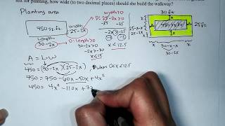 Application of Quadratic Function: Border or Walkway Around a Planting Area