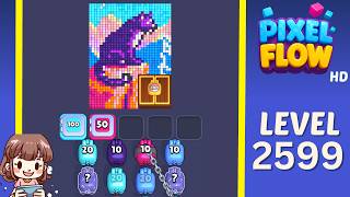 Pixel Flow Level 2599 Solution Walkthrough