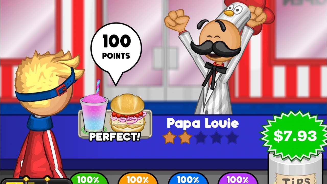 papa's cluckeria to go  rank 200 (perfect day) 