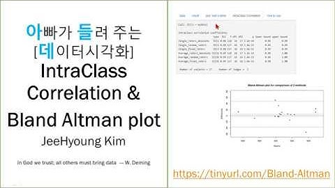 아빠가 들려 주는 [데이터시각화] IntraClass Correlation & Bland Altman plot