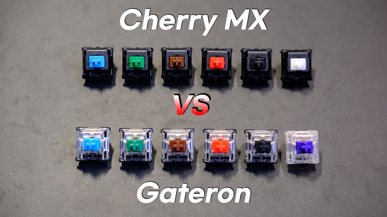 vs Cherry MX Mechanical Switches (Blue, Red, Brown, Black, Green, Clear, Purple) - YouTube