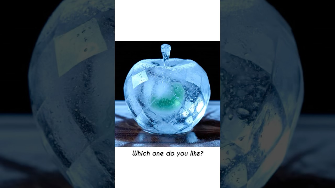 ASMR: Diamond-Cut Ice Fruits Cutting #satisfyingvideo #oddlysatisfying #glasscutting #asmr #shorts