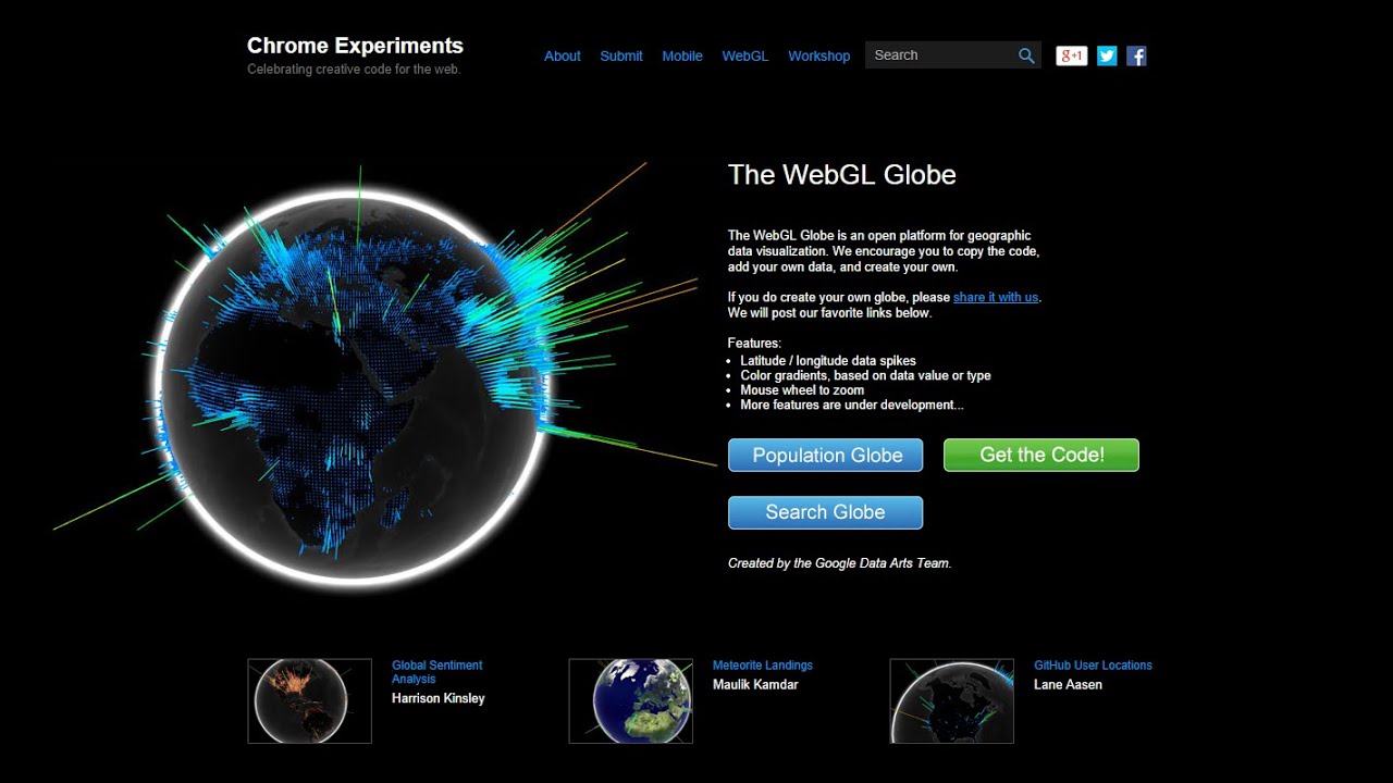 Chrome Experiments. WEBGL Globe. WEBGL шпаргалки. WEBGL Player.