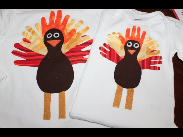 Handprint Turkey Shirt with Puffy Paint Tutorial #ilovetocraft