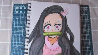 رسم نيزوكو من انمي قاتل الشياطين | رسم نيزوكو سهل خطوة بخطوة | رسم انمي كيوت