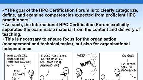 Training and Curriculum Development for International HPC Certification
