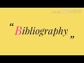 what is Bibliography - YouTube