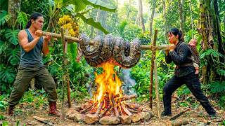 Giant Python Attacks My Wild Boar – Intense Rescue and Giant Snake BBQ! | Survival Alone