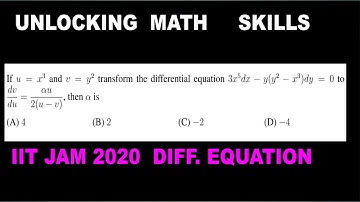 IIT JAM  2020|| TRANSFORMATION OF O.D.E. || ORIDINARY DIFFERENTIAL EQUATION