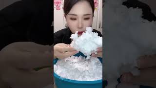 The ASMRtist has mastered the art of fridge ice eating & ice mukbang eating.