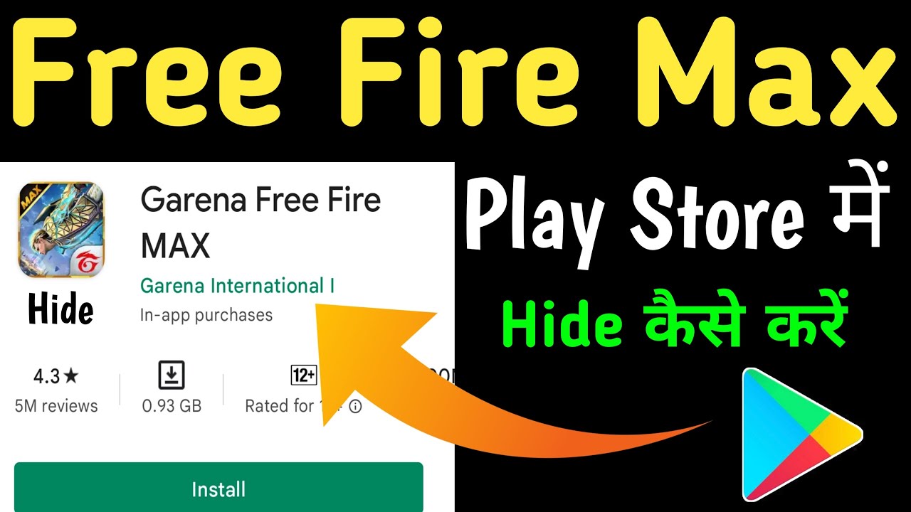 Hide free fire, How to hide free fire from play store