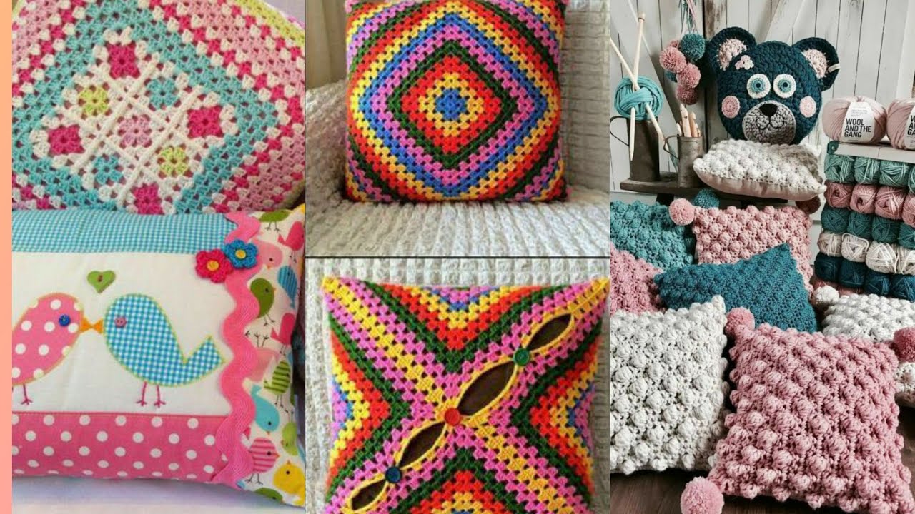Easy To Handmade Crochet Pillow Cover Ideas for Embroidery Crochet