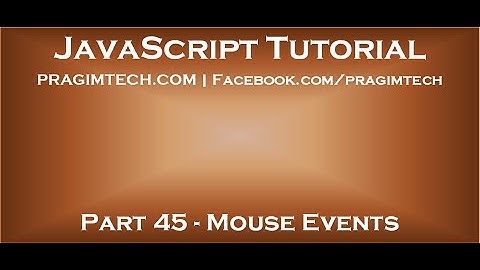 JavaScript mouse events