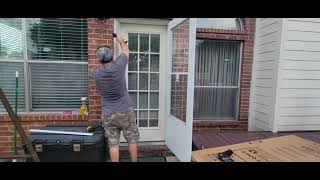 How To Install  New Storm Door, Backyard Access.