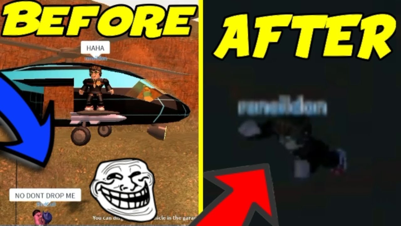 trolling with the army helicopter in roblox jailbreak