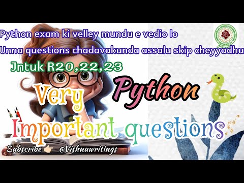 Python 🐍 important questions JNTUK R20 regulations| how to pass python subject #education
