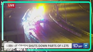 Multiple parts of I-275 in Tampa closed after crash involving serious injuries, police say