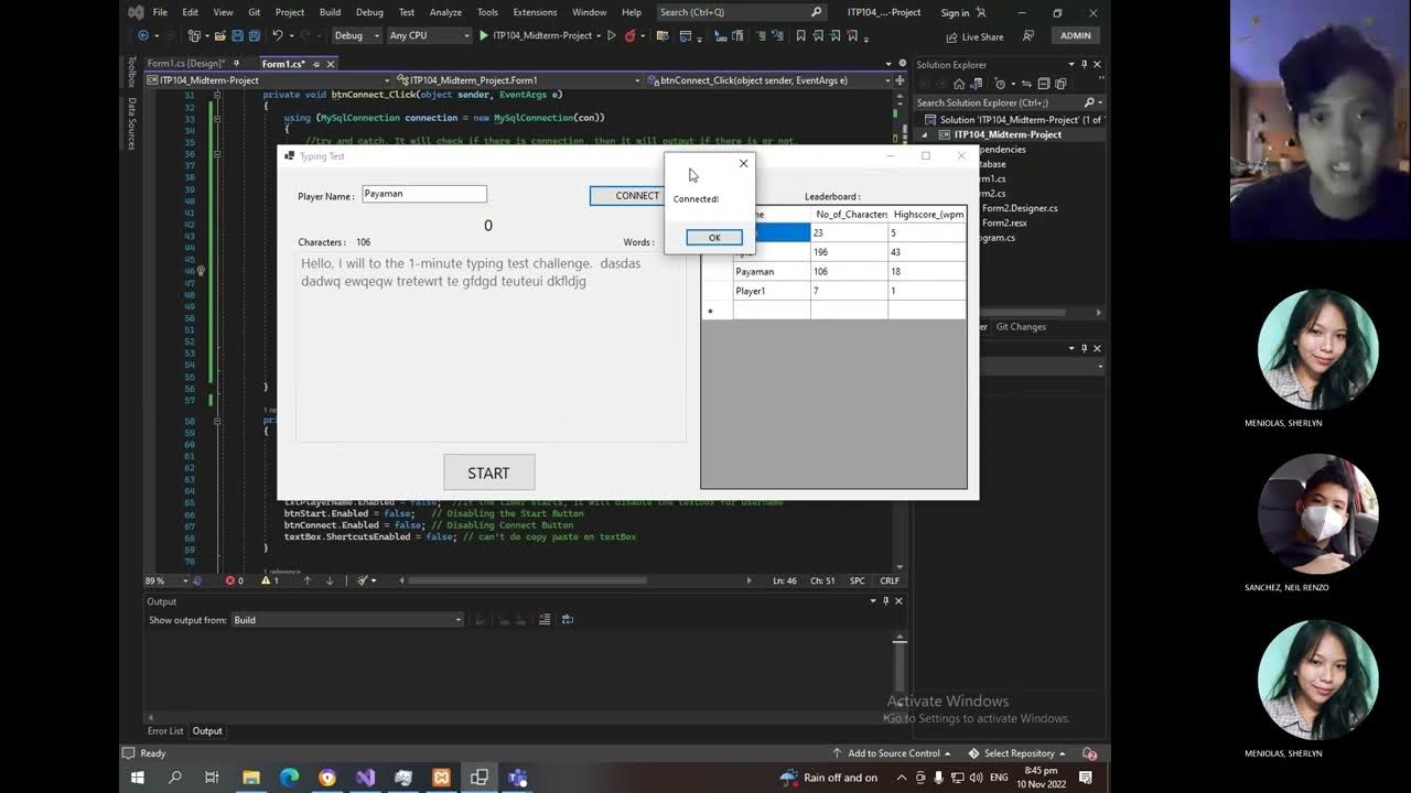 Typing Test C# GUI to Database - YouTube