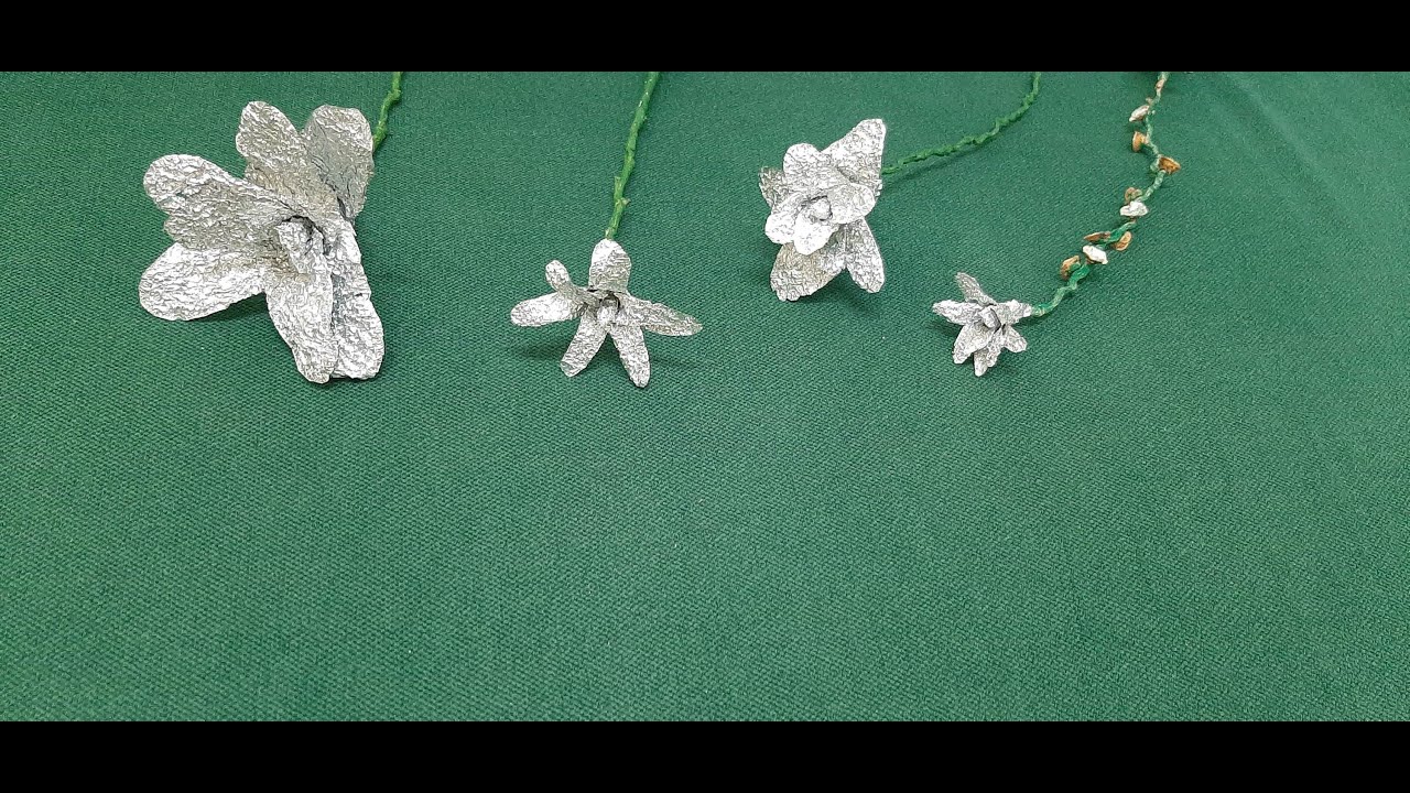 Foil paper flower making / DIY / art and crafts YouTube