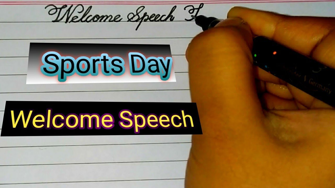 SPORTS DAY WELCOME SPEECH. BEAUTIFUL CURSIVE HANDWRITING 🌿🌱🌱