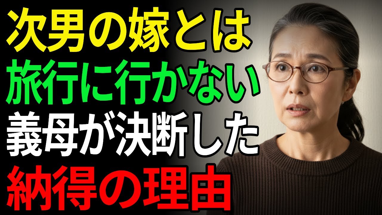 次男の嫁とは旅行に行かない義母が決断した納得の理由 | オーディオドラマ | ラジオドラマ | 人生の物語 | 親子 | 老後 | シニア | 老後の物語 | 嫁姑