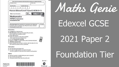 Edexcel GCSE Maths November 2021 Paper 2 Foundation Exam Paper Walkthrough