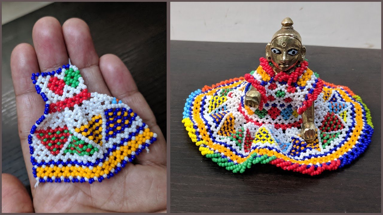 How to make Laddu Gopal dress for bead work (no 2 and 3)/ beautiful laddu Gopal dress part -1