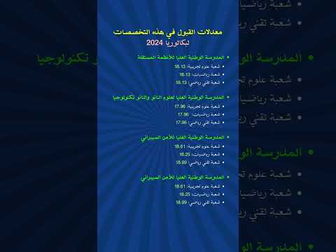 معدلات القبول لحاملي بكالوريا 2024 للالتحاق بأقوى التخصصات حسب الشعبة والتخصص