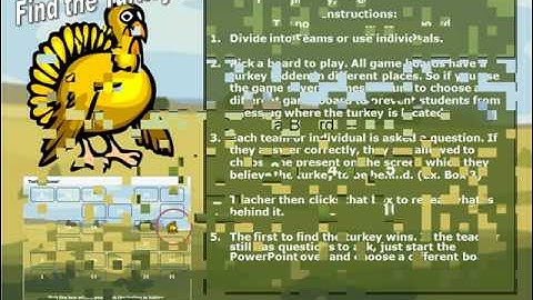 PowerPoint Games - Thanksgiving Day Turkey Gone