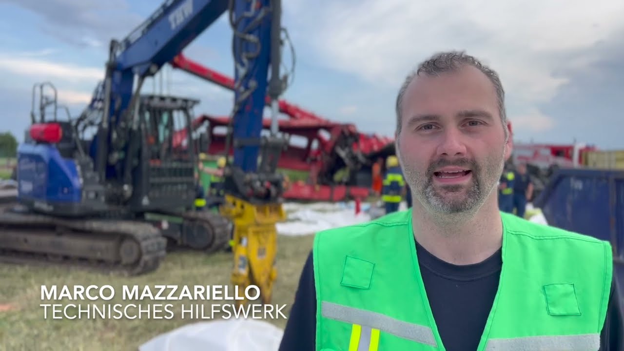 THW-Einsatz nach schwerem Güterzugunfall in der Nähe von Münster (Hessen)