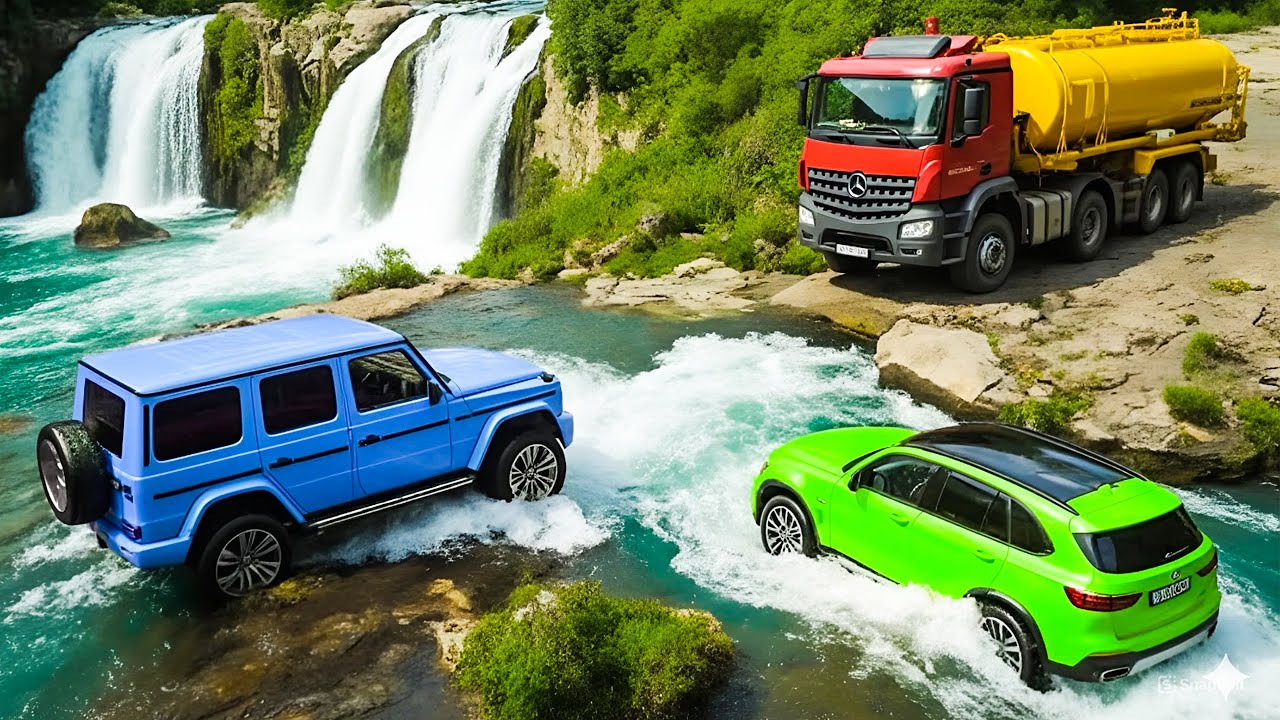 Cars vs Fast Flowing River Challenge #2 in BeamNG Drive!