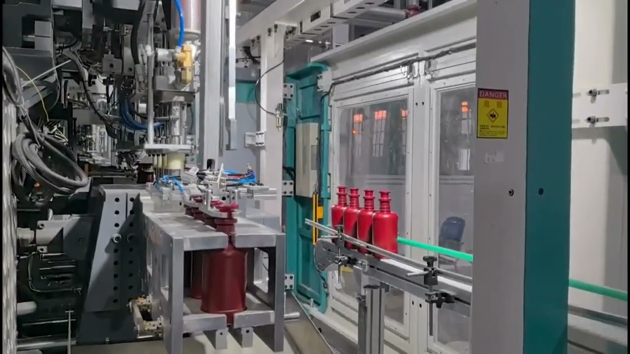 Watch out! 4 layer EVOH barrier layer co-extrusion blow molding machine producing pesticide bottle