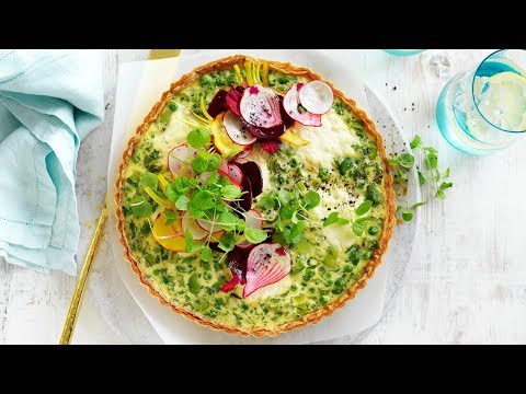 Summer vegetable tart recipe with mixed beet salad