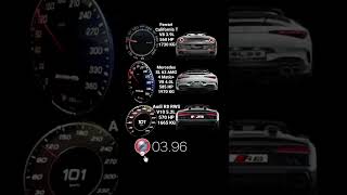 Ferrari California T 560HP vs Mercedes SL63 AMG 585HP vs Audi R8 RWS 570HP #acceleration