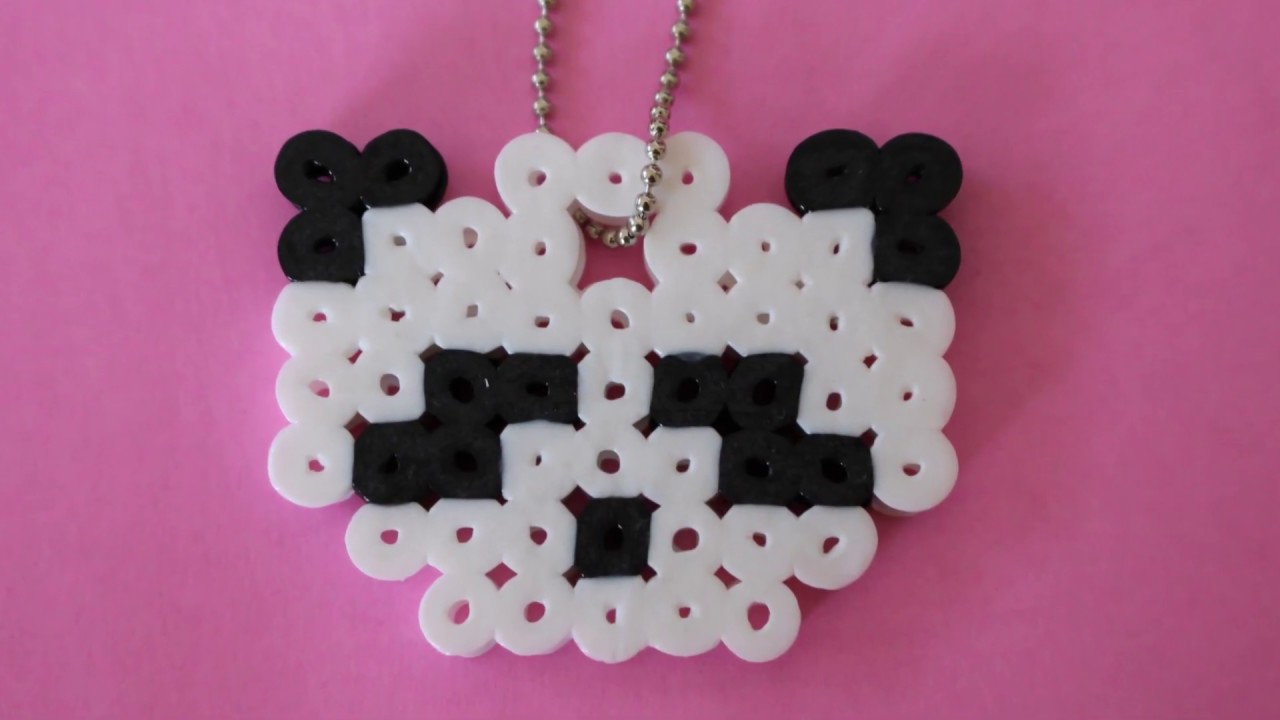 パーラービーズで簡単かわいいパンダの作り方 Perler Beads Panda Youtube