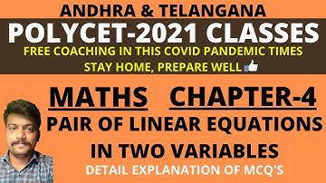 POLYCET CH04 PAIR OF LINEAR EQUATIONS IN ONE VARIABLE || TS & AP Polycet