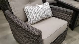Costco agio springdale 5pc woven deep seating with fire pit table