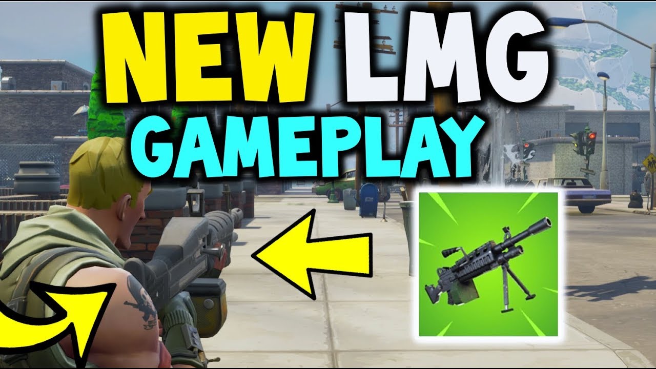 fortnite new lmg early gameplay new weapon light machine gun battle royale update v3 4 0 - machine guns in fortnite