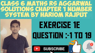 Class 6 maths RS Aggarwal solutions chapter 1 Number System |Exercise 1E Question 1to 19 |