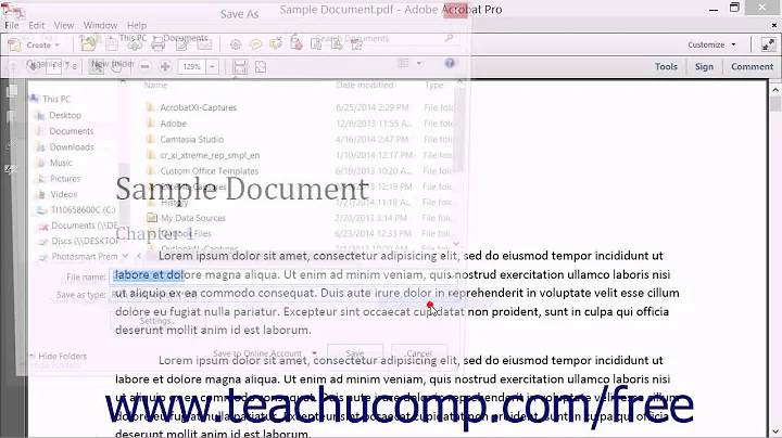 Exporting Text - Adobe Acrobat XI Training Tutorial Course