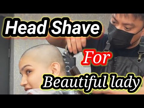 Head shave for beautiful lady