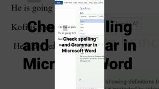 Check spelling and Grammar in Microsoft Word Check spelling and Grammar in Microsoft Word