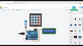 Password door lock Arduino project | Using Tinkercad screenshot 5