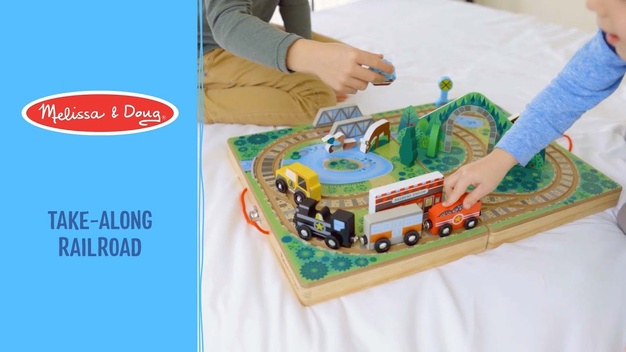 Melissa & Doug Take-Along Tabletop Railroad Playset 17-pc. Train, Color:  Multi - JCPenney