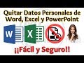 Tutorial Como Quitar Datos Personales de Word Excel Office en pocos segundos | Facil y Seguro