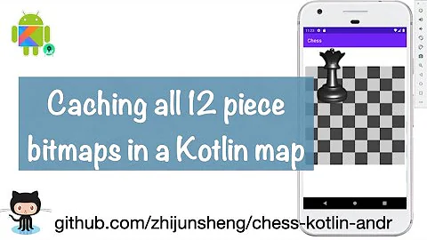 Android Chess 011: Using Kotlin mutable map to cache all 12 piece bitmaps