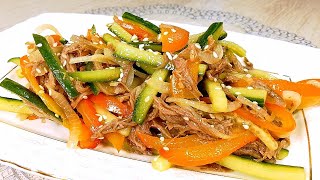 ОГУРЕЧНЫЙ САЛАТ с Мясом По-Корейски - Бесподобно Вкусный!