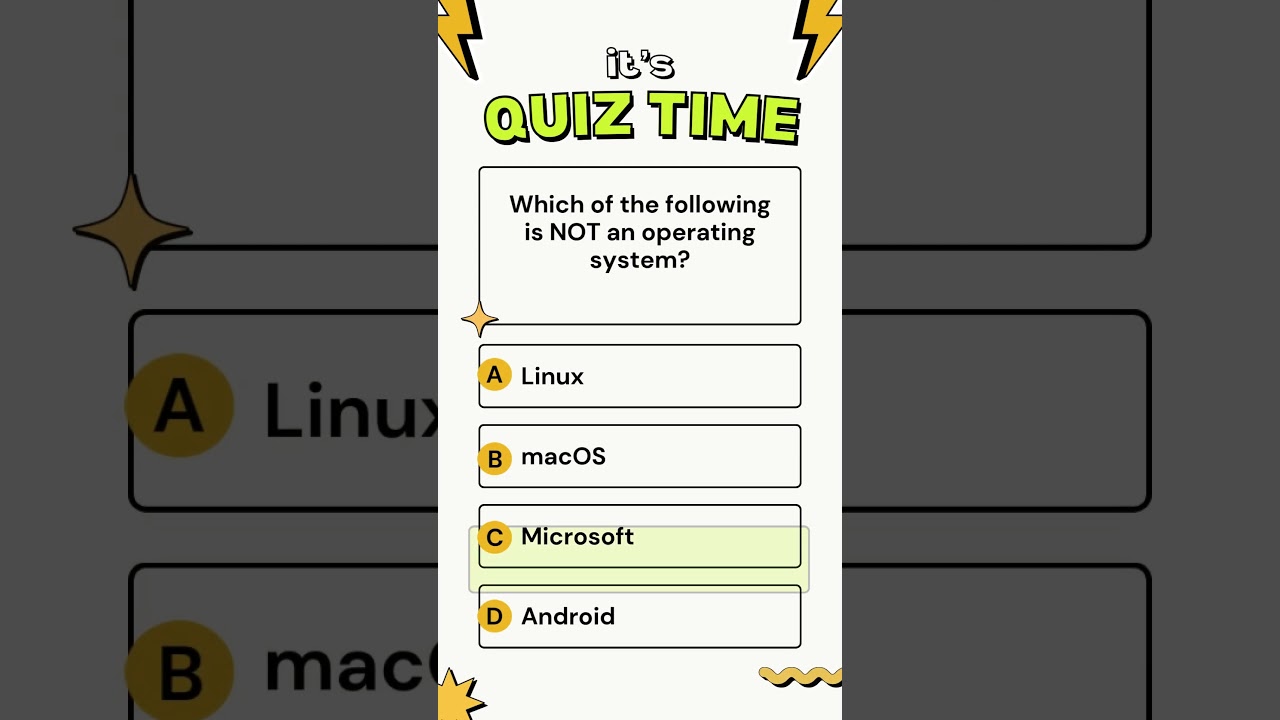 Which of the following is NOT an operating system? #OperatingSystem #TechQuiz #TechTerms #ITBasics