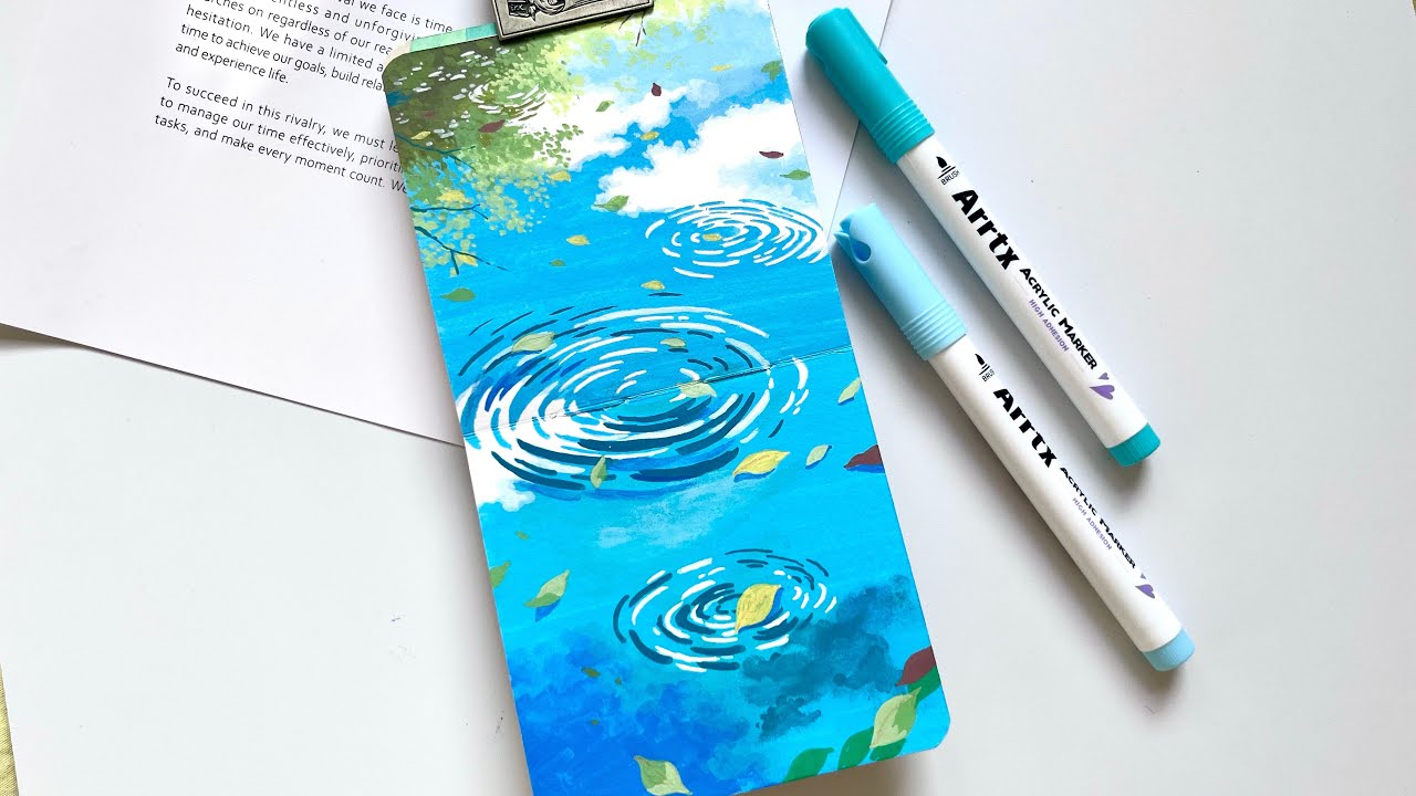 Draw Water Ripples How to Draw a Peaceful Water Ripple Scene with Acrylic Markers - YouTube