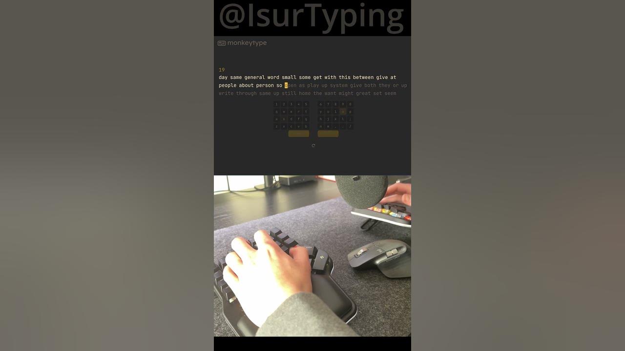 Daily typing practice amsr split keyboard monkeytype youtube